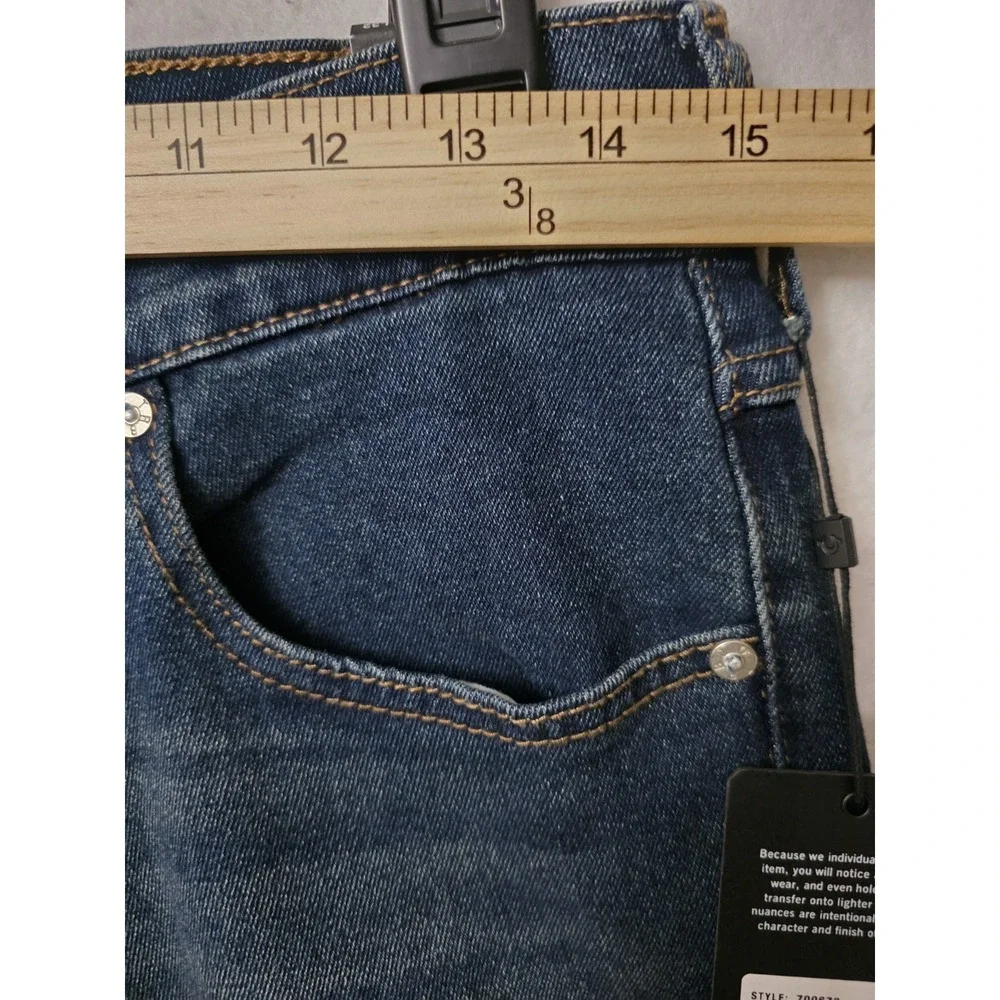 True Religion Ricky SN Flap Straight Jeans Mens 28x32 Dark Woodland Wash 700676